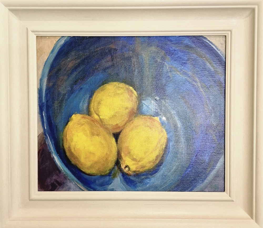 29.  Lemons in the blue bowl  by Sarah Heelis (Nesbitt)