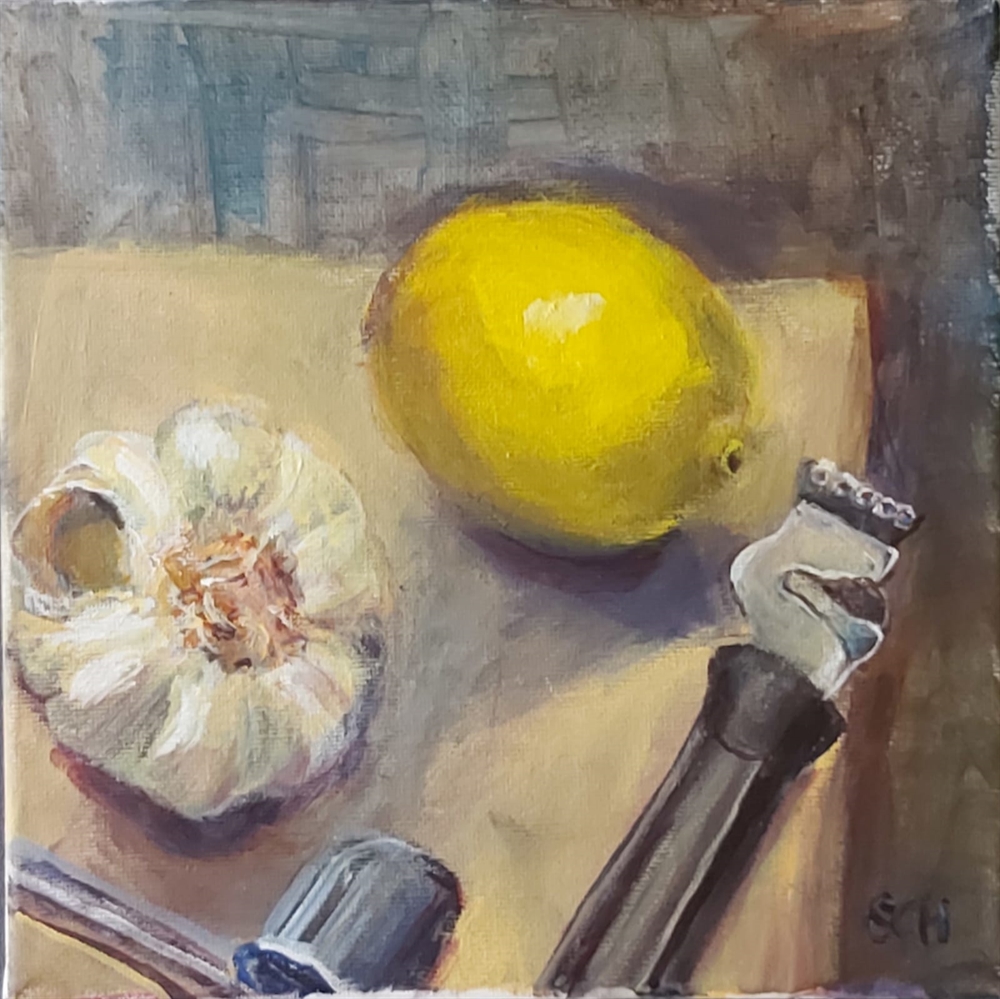 108.  Garlic and Glass by Sarah Heelis (Nesbitt)