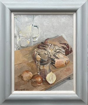 97.   Crab glass jug and onion