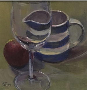62.   Glass with Jug and Apples
