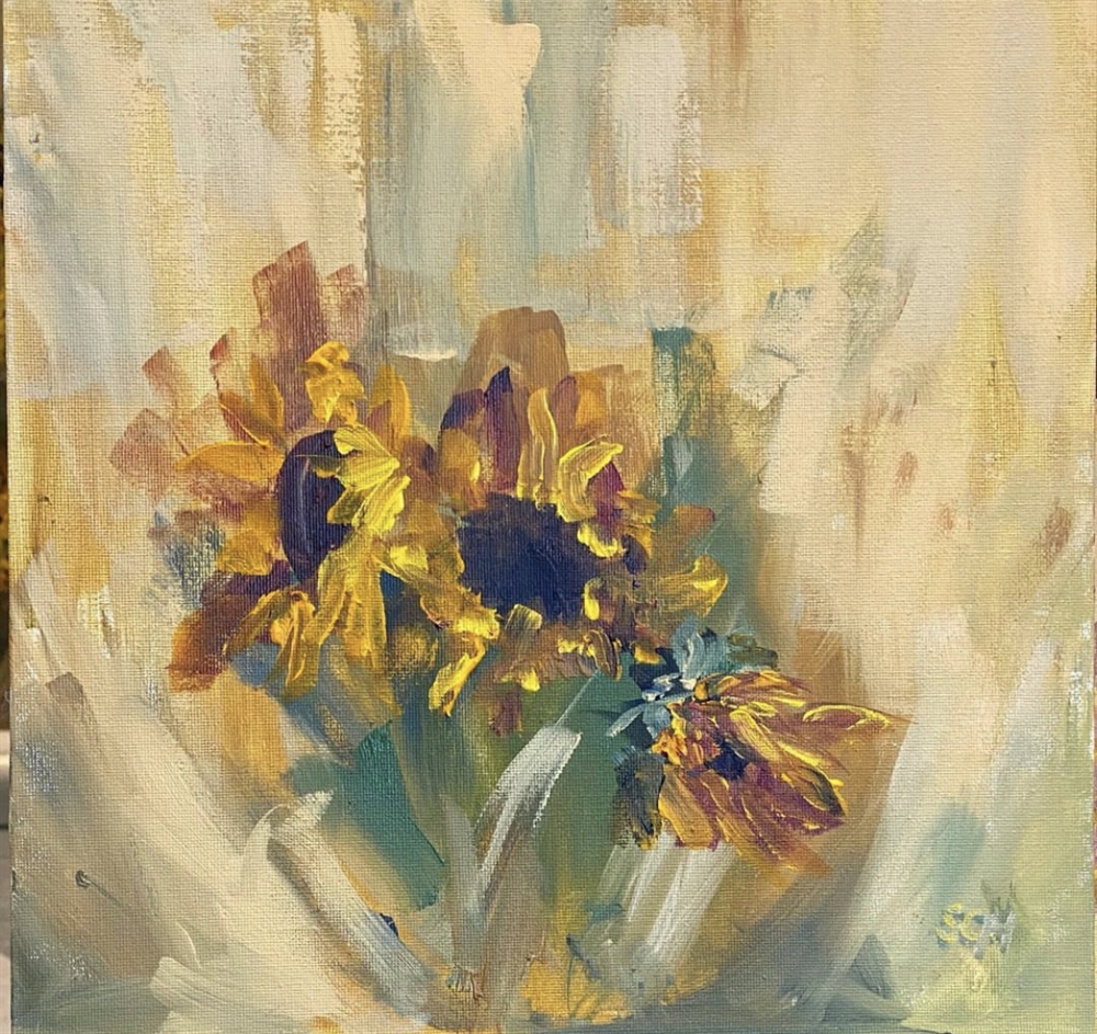 Sunflower abstract  by Sarah Heelis (Nesbitt)