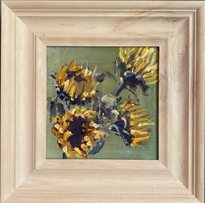 18.   Sunflowers on green