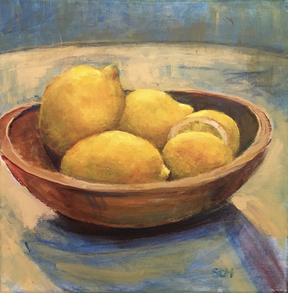 181.   Lemons in the wonky bowl by Sarah Heelis (Nesbitt)
