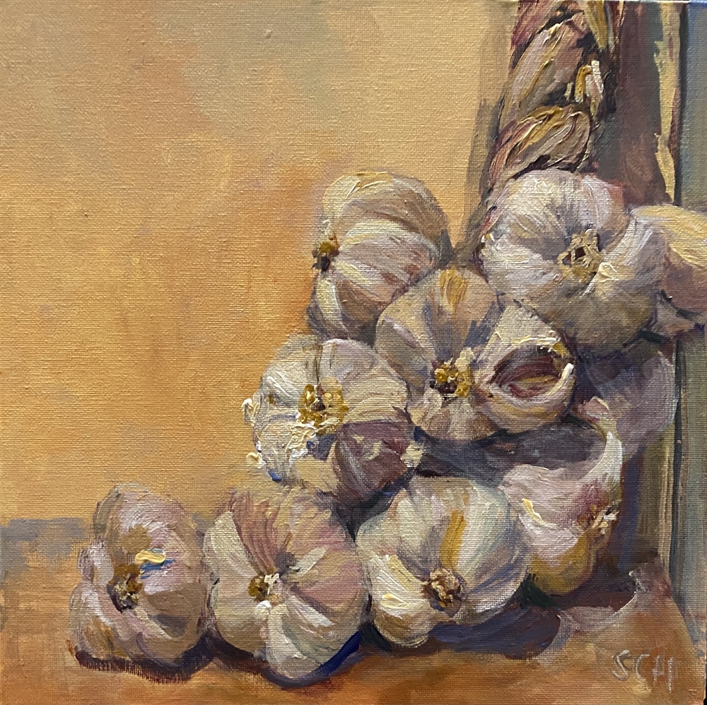 11.   String of garlic  by Sarah Heelis (Nesbitt)