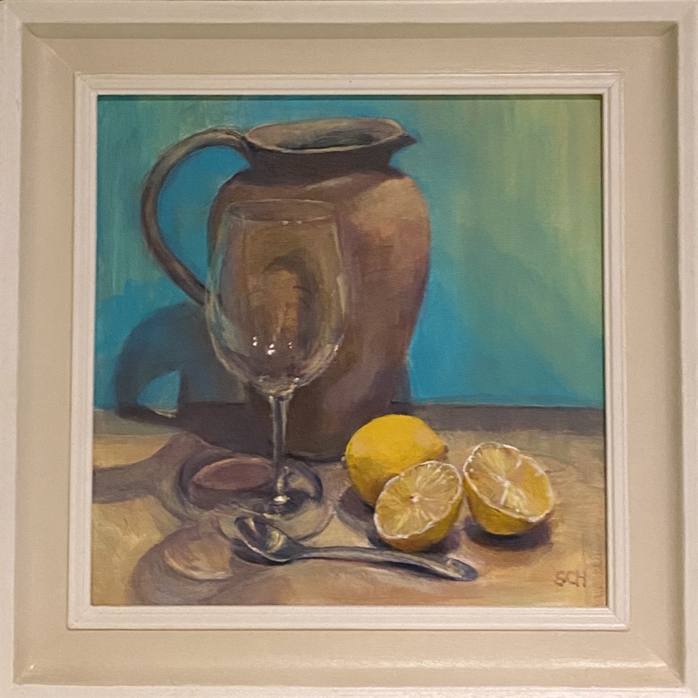 12.    Jug glass and lemons  by Sarah Heelis (Nesbitt)